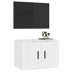 Acheter Maison Chic Meuble TV scandinave mural Banc TV suspendu pour salon - Blanc 57x34,5x40 cm -MN47461