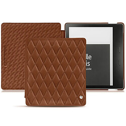 Housse cuir Amazon Kindle Oasis (2019) - Rabat horizontal - Marron - Couture ( Nappa - Pantone #8B4720 ) - NOREVE