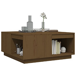 Avis vidaXL Table basse Marron miel 80x81x36,5 cm Bois massif de pin