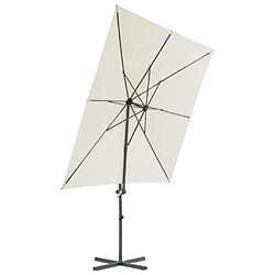 Avis Helloshop26 Parasol meuble de jardin en porte-à-faux avec mât en acier 250 x 250 cm sable 02_0008607