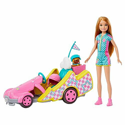 Mattel Barbie Coffret Poupée Stacie Avec Voiture De Kart, Chien Et Accessoires, 9 Éléments, Inspiré Du Film Barbie Et Stacie - À La Rescousse, Jouet Enfant, A Partir De 3 Ans, HRM08