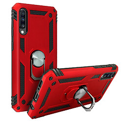 Avizar Coque Galaxy A50 Bi matière Rigide et Souple Bague Support Vidéo rouge