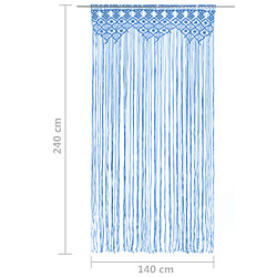 Acheter vidaXL Rideau en macramé Bleu 140x240 cm Coton