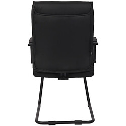 Acheter Decoshop26 Lot de 2 fauteuils de bureau chaises visiteur avec accoudoirs rembourrage confortable en PVC noir et métal noir 10_0001893