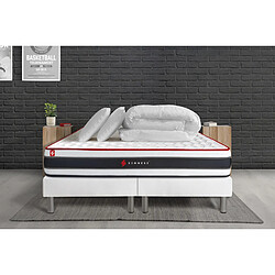 Somness Pack matelas ENERGY 160x200 + double sommiers blanc 80x200 + Couette + 2 oreillers