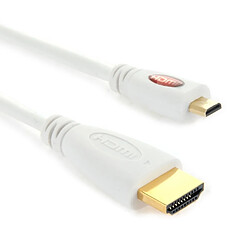 Wewoo Câble blanc Micro HDMI mâle à HDMI plaqué or, Version 1.4, Longueur: 1m