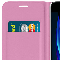 Avizar Étui iPhone SE 2022 / 2020 et 8 / 7 Portefeuille Clapet Porte-carte Rose pas cher