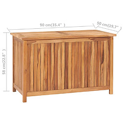 vidaXL Boîte de rangement de jardin 90x50x58 cm Bois de teck solide pas cher