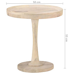 Avis vidaXL Table d'appoint Ø50x55 cm Bois de manguier massif