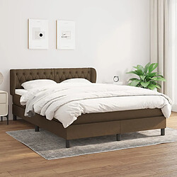 vidaXL Sommier à lattes de lit avec matelas Marron foncé 140x190 cm