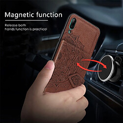 Wewoo Coque Pour Huawei Enjoy 9 Mandala Embossed Magnetic Cloth PU + TPU + PC Case with Holder & Card Slots & Wallet & Photo Frame & Strap Rose Gold