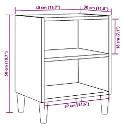 vidaXL Table de chevet chêne artisanal 40x30x50 cm bois d'ingénierie pas cher