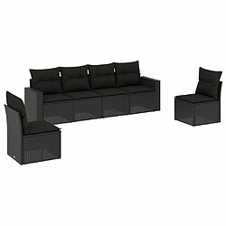 Maison Chic Salon de jardin 6 pcs avec coussins | Ensemble de Table et chaises | Mobilier d'Extérieur noir résine tressée -GKD18082