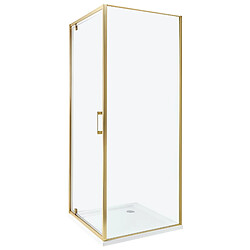 Beliani Cabine de douche DARLI 70 x 70 x 185 cm Doré