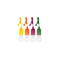 4 lampes COULEURS PULL AND LIGHT HANDYLUX - VENTEO - Lampe LED pendante - Piles - Interrupteur à câble