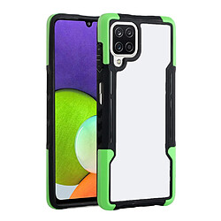 Coque en TPU + acrylique antidérapante, hybride antichute noir/vert pour votre Samsung Galaxy A22 4G (EU Version)