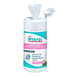 Lingettes nettoyantes désinfectantes mains Wyritol - Boîte de 100