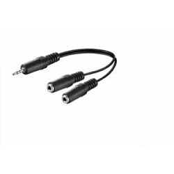 Disney 3.5mm Mono 0.2m 1M-2F Black Audio Extension Cable