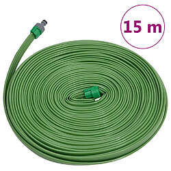 vidaXL Tuyau d'arrosage à 3 tubes vert 15 m PVC pas cher