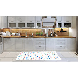 Alter Chemin de cuisine, 100% Made in Italy, Tapis antitache avec impression numérique, Tapis antidérapant et lavable, Modèle Blanco, 140x52 cm