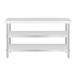 Acheter Helloshop26 Table de travail inox - 120 x 70 x 5 cm - 200 kg - 2 tablettes 14_0007324