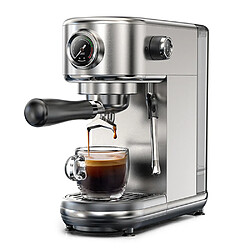 Machine à café expresso HiBREW H10B, pression d'extraction de 20 bars, semi-automatique, température et volume de tasse réglables, réservoir d'eau amovible de 1,3 L, argent - Prise UE