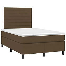 Avis Maison Chic Lit adulte- Lit + matelas + LED,Sommier à lattes de lit matelas et LED marron foncé 120x190 cm -GKD49619