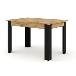 Bestmobilier Donnely - table à manger extensible - bois et noir - 4 à 8 personnes