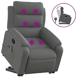 Maison Chic Fauteuil Relax pour salon, Fauteuil de massage inclinable Gris foncé Tissu -GKD80208