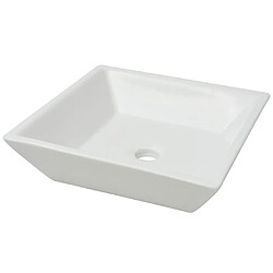 vidaXL Lavabo carrée Céramique Blanc 41,5 x 41,5 x 12 cm