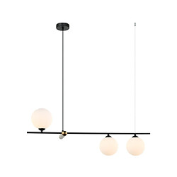 Luminaire Center Suspension Barletta Verre,Acier Noir, Bronze Antique