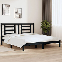 vidaXL Cadre de lit sans matelas noir 180x200 cm bois massif 