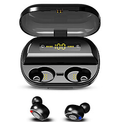 Avis Sans fil intra-auriculaires TWS Mini vrai BT 5.0 Stereo Earphone Bass Ecouteurs intra-auriculaires Noir