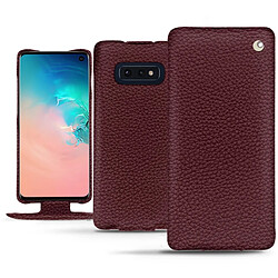 Housse cuir Samsung Galaxy S10E - Rabat vertical - Lie de vin ( Pantone #412234 ) - NOREVE