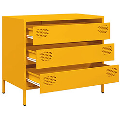 Avis vidaXL Buffet jaune moutarde 68x39x58,5 cm acier laminé à froid