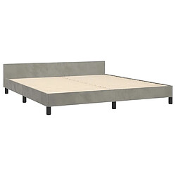 Maison Chic Lit adulte - Cadre Structure de lit avec tête de lit Contemporain Gris clair 160x200 cm Velours -MN52694 pas cher