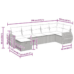 vidaXL Salon de jardin avec coussins 7 pcs beige résine tressée pas cher