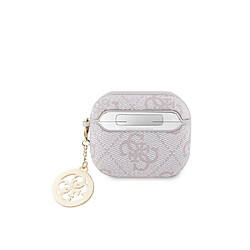 Guess Maroquinerie Guess Coque pour Airpods 3 4G Script avec Charm Scintillant Ornée de Strass Rose antique