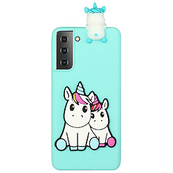 Coque en TPU antichoc, motif figurines 3D Cheval en couple pour votre Samsung Galaxy S22 5G