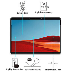 Wewoo Protection 2 PCS pour Microsoft Surface Pro X 9H 0.3mm Film de verre trempé antidéflagrant