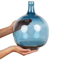 Acheter Beliani Vase décoratif CHAPPATHI fait à la main Verre 31 cm Bleu