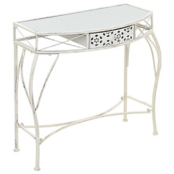 Maison Chic Table d'appoint | Table Basse Style fran?ais Métal 82 x 39 x 76 cm Blanc -GKD31137