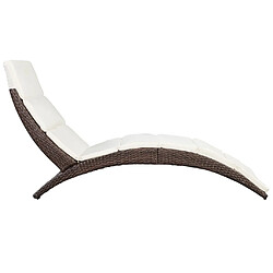 Acheter Maison Chic Chaise longue pliable avec coussin | Bain de soleil Relax | Transat Résine tressée Marron -GKD80348