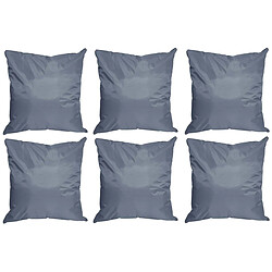 Jardindeco Coussin extérieur carré 45 cm Sun (Lot de 6) Gris anthracite.