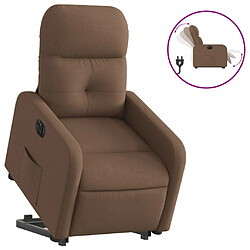 vidaXL Fauteuil inclinable électrique marron tissu