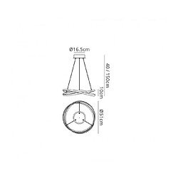 Luminaire Center Suspension LED intégré Infinity Brun oxydé 1 ampoule 40cm