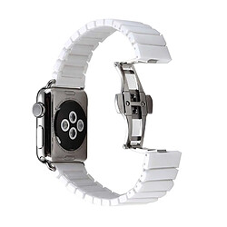 Wewoo Bracelets de montre en céramique blanc pour Apple Watch Series 3 & 2 & 1 42mm bande de montre-bracelet en délicate