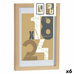 Gift Decor Cadre photo 24 x 2,5 x 32,5 cm Naturel verre Bois MDF (6 Unités)