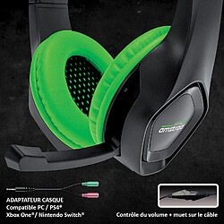 Avis Casque Pro Gamer Amstrad AMS H888 GREEN 40mm Power Bass avec micro intégré, réglage volume