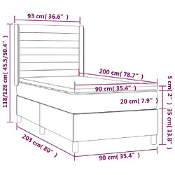 vidaXL Sommier à lattes de lit avec matelas Bleu foncé 90x200 cm pas cher